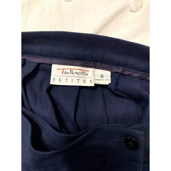 Talbots Wrap Skirt Size 6 100% Wool Navy Pleated Fringe Preppy Academia - Picture 7 of 9